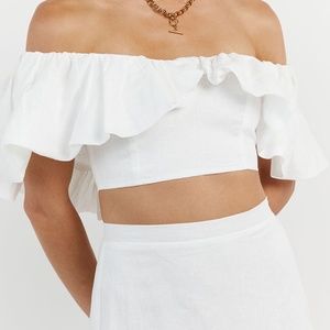 DISSH WHITE LINEN TOP
